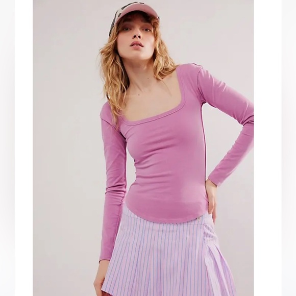 *NWOT* Free People Can’t Let Go Tee - Mauve Orchid - Picture 1 of 6